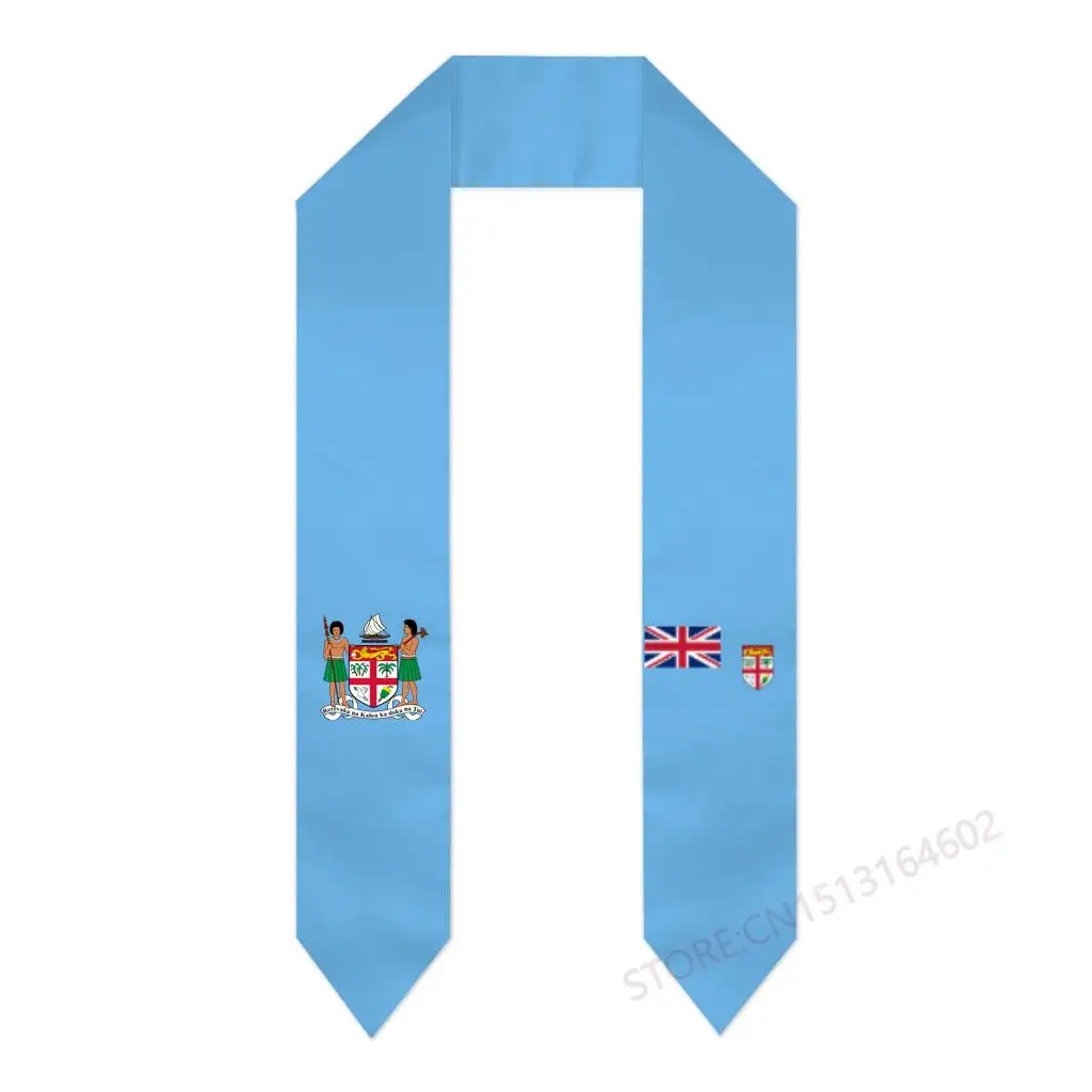 Custom Name Or Logo Fiji Flag Scarf Graduation Stole Sash International Study Abroad Class of 2023 Shawl