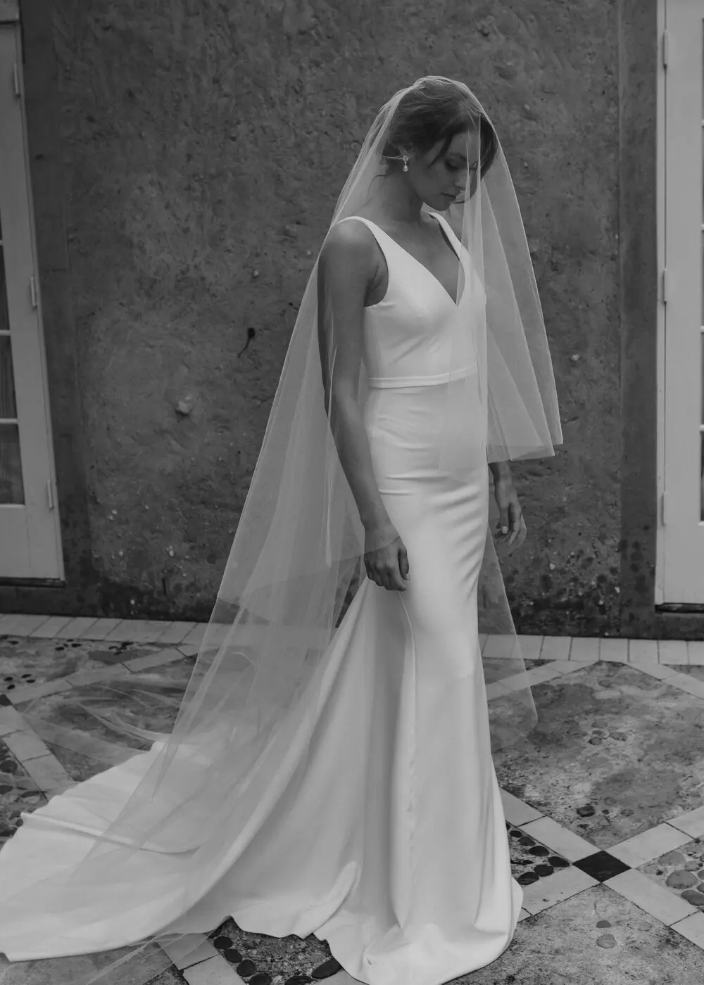 Extra Long 2 Tier Cathedral Wedding Veil with Blusher 3M Soft Tulle Bridal Veil With Comb Church Ceremony Party Accessories G131 image 2