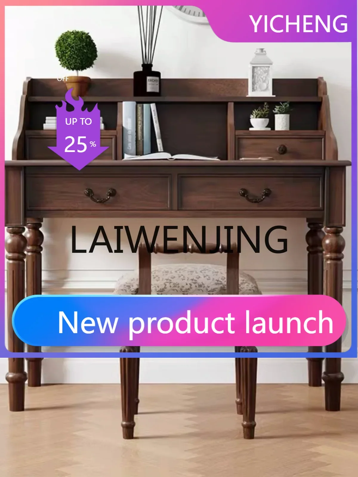 

LYY American solid wood bookshelf combination simple student computer desk bookcase integrated light luxury writing desk