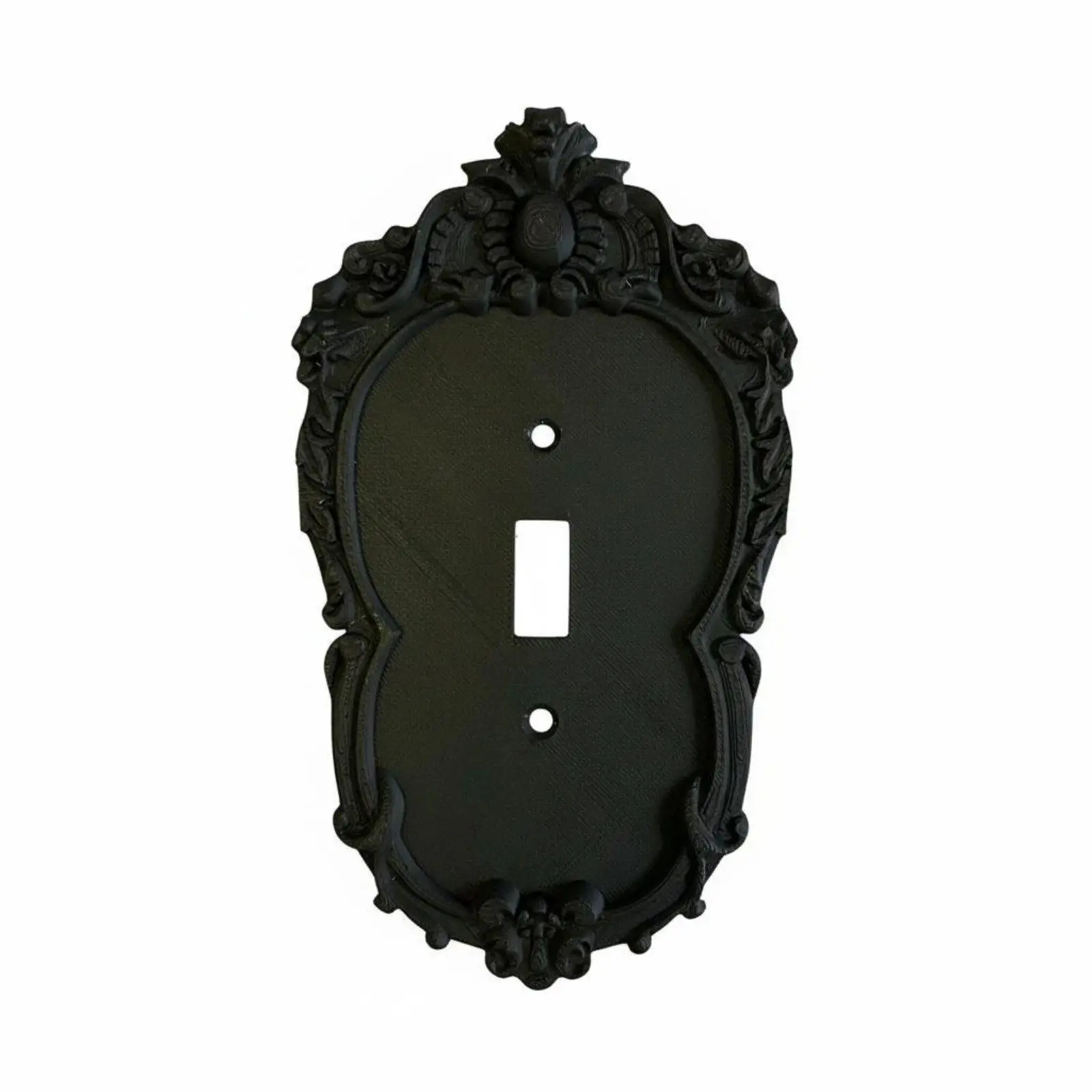 Classic Wall Art Carved Toggle Light Switch Plate Black Frame Hardware for House Decoration