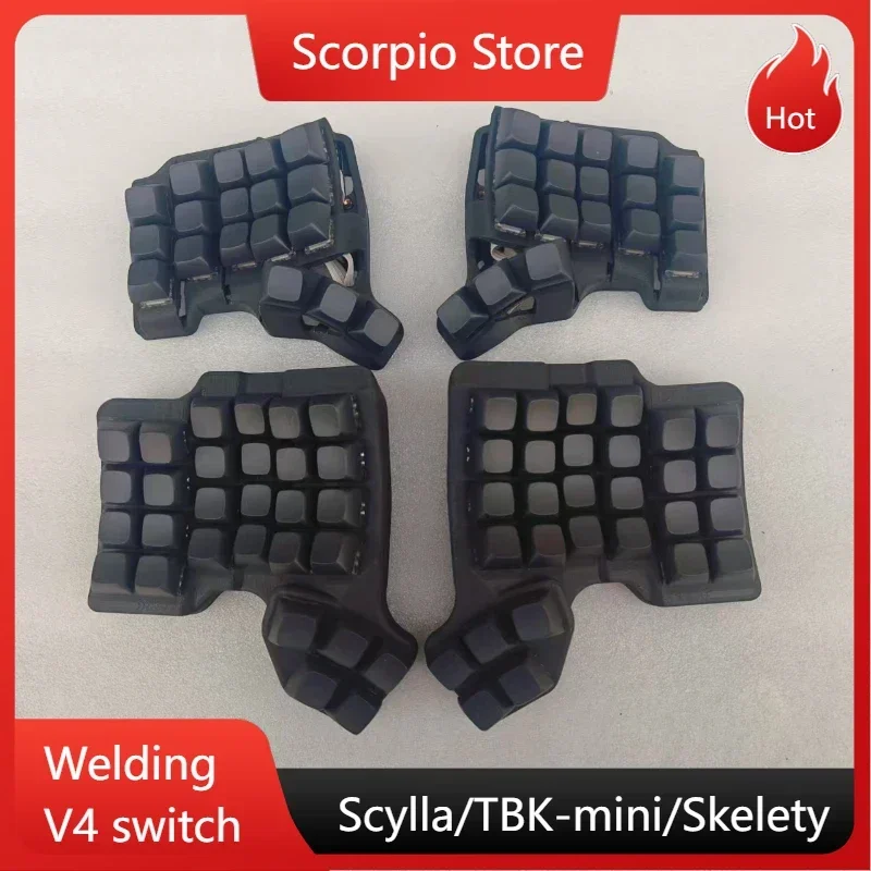 Scylla/TBK-mini/Skeletyi Wired Split Keyboard Ergonomics Welding V4 Switch Programmable VIA Custom Split Mechanical Keyboards