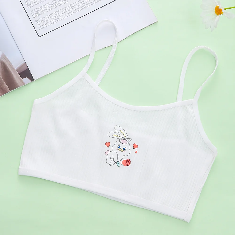 3Pcs New Cotton Developmental Girls 7-14 Years Old Thin Section Chest Underwear Comfortable Camisole Single Layer Student Bra