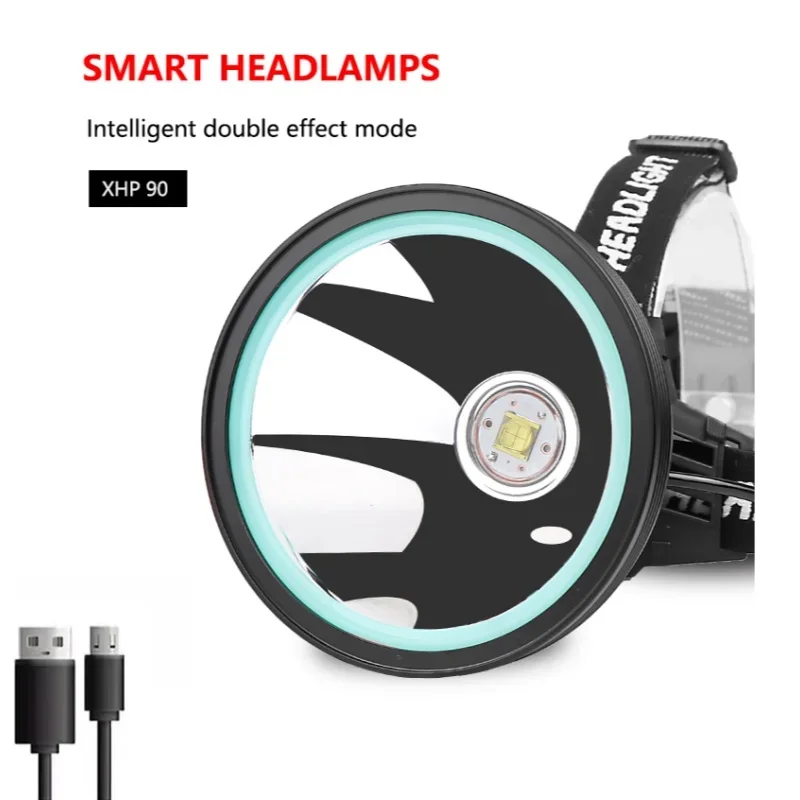 High-power strong light headlight rechargeable long-range fishing light ultra-bright outdoor extra-long head-mounted flashlight
