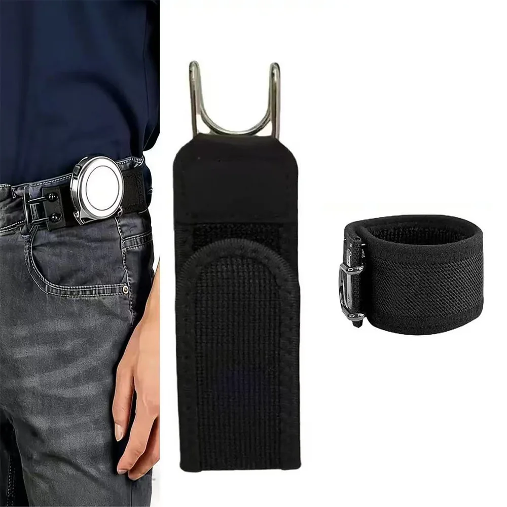 Adjustable Elastic Waist Belt Buckle with Metal Hook & Velcro Tactical Waistband Clip Unisex Outdoor Quick Release Belt Fastener
