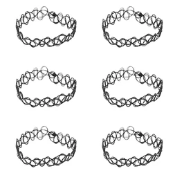 6X Vintage Tattoo Black Elastic Stretch Anklet Ankle Bracelet Retro Henna