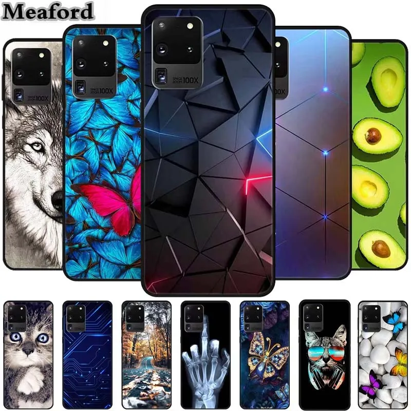 For Samsung S20 Ultra 5G Phone Cases Animals TPU Soft Silicone Back Cover for Samsung Galaxy S20 Ultra LTE 5G Funda Bumper Coque