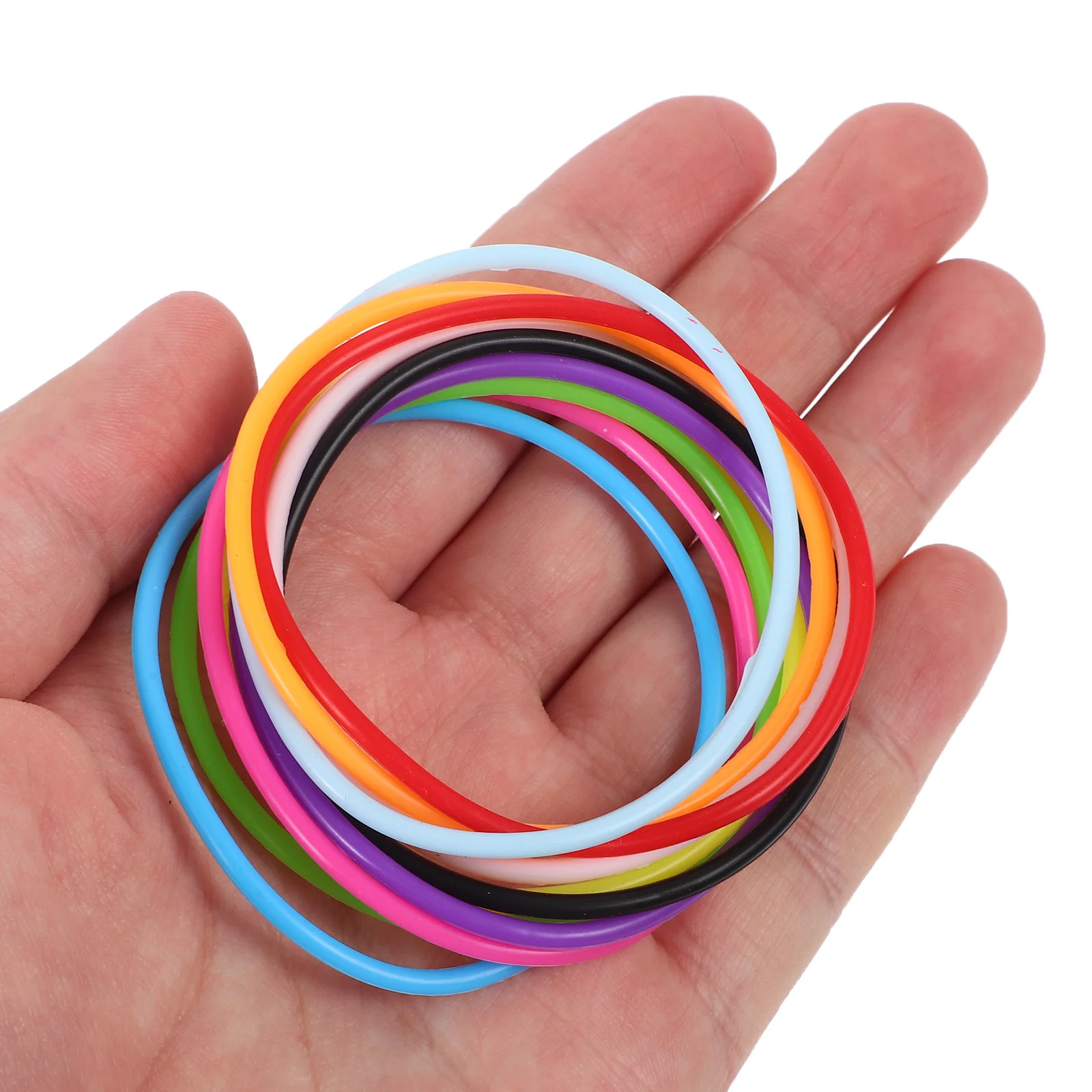 

100Pcs Silicone Bracelets Colorful Jelly Bracelets Lightweight Retro Wristbands for Women Hair Ties 80S Party Favors Accessories