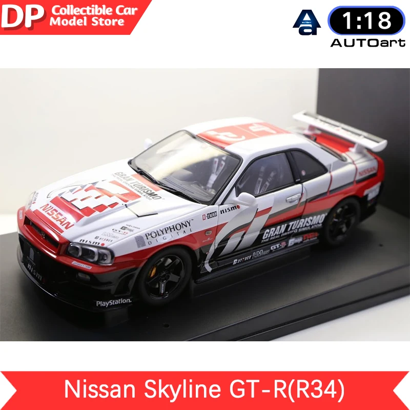 

AUTOart 1:18 Nissan Skyline GTR(R34) Gran Turismo Version 2002, Alloy Diecast Collectible Car Models, Ship Now