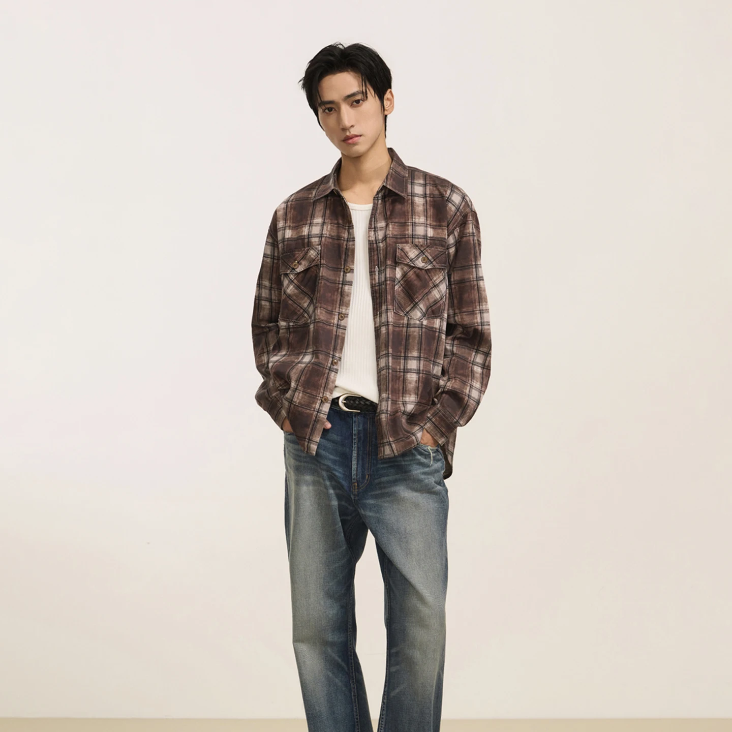 Men's Spring Autumn Long Sleeve Loose Casual Vintage Plaid Shirts Girl Boyfriend Oversize Streetwear Shirt Tops