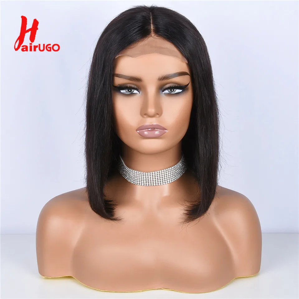 Peluca de cabello humano liso de 8-14 \