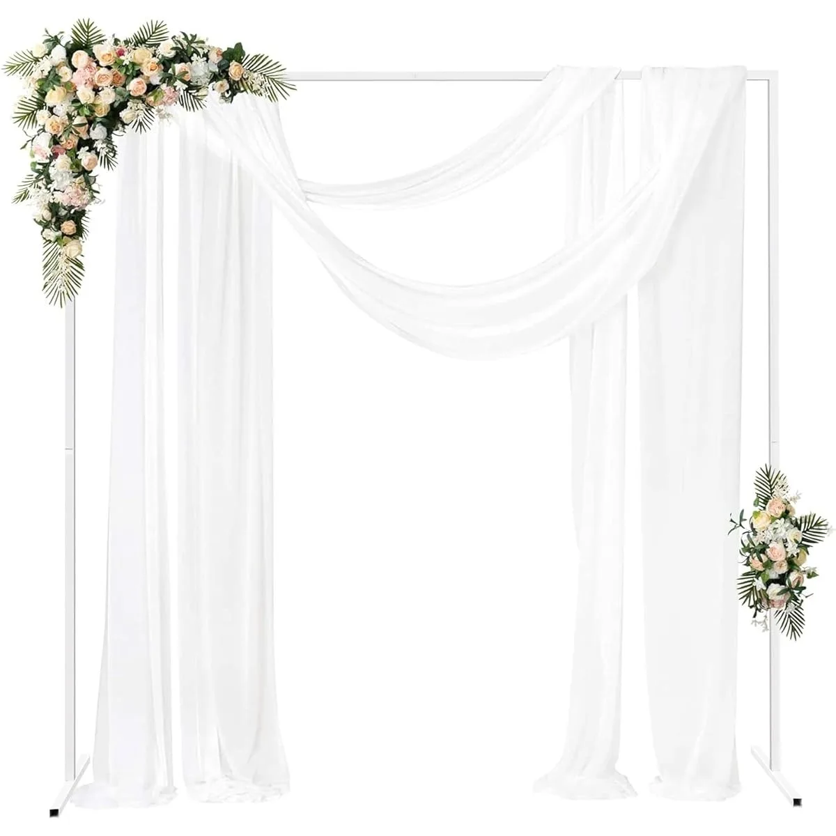 Arche de mariage carrée 2x2m, structure de support stable en métal antirouille, support DIY pour arche florale et ballons, pour cérémonie de mariage, fiançailles, douche nuptiale, décoration de fond photo