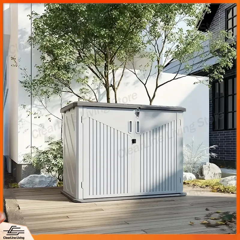 Outdoor Storage Cabinet for Garden Courtyard Balcony Cleaning Tools Organization Box Heavy Duty Waterproof Utility