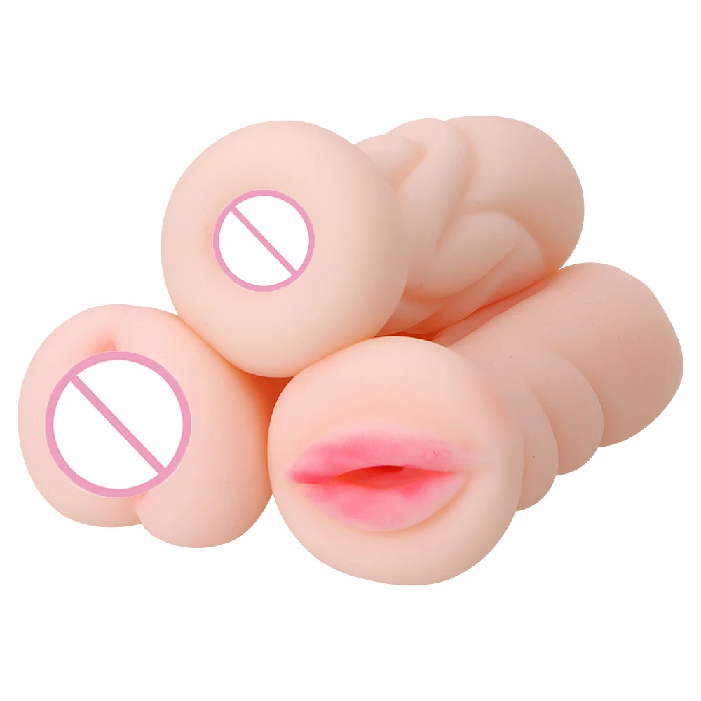 11cm Silicone Male Masturbator Artificial Mouth Anal Vaginal For Men 18 Penis Pump Glans Sucker Real Pussy Sex Toys Erotic Goods