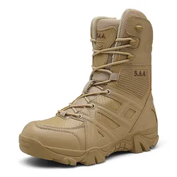 New men's desert boots Mountain climbing training waterproof tactical boots Outdoor hiking breathable high-top ankle boots