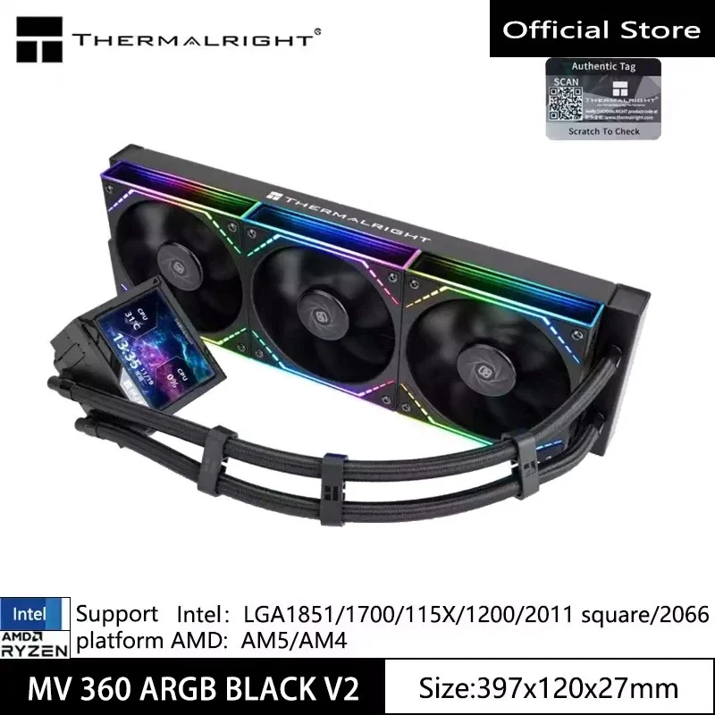 Thermalright Mjolnir Vision 360 ARGB black V2 4Pin Pwm All-in-one water cooling radiator