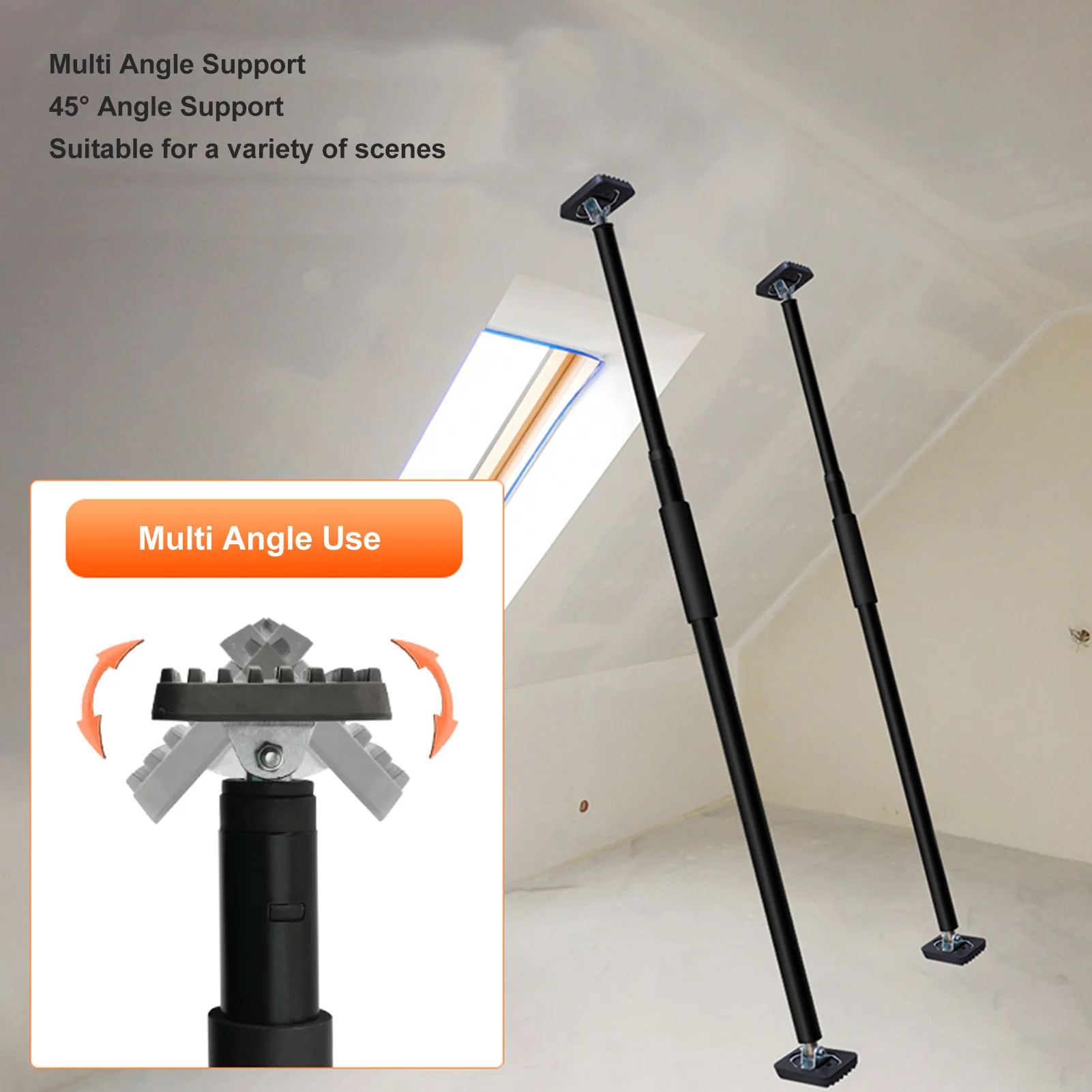 

2pcs Support Pole Alloy Telescopic Cabinet Jack Support Pole with Thickened Non Slip Rubber Pad Telescopic Quick Support Rod