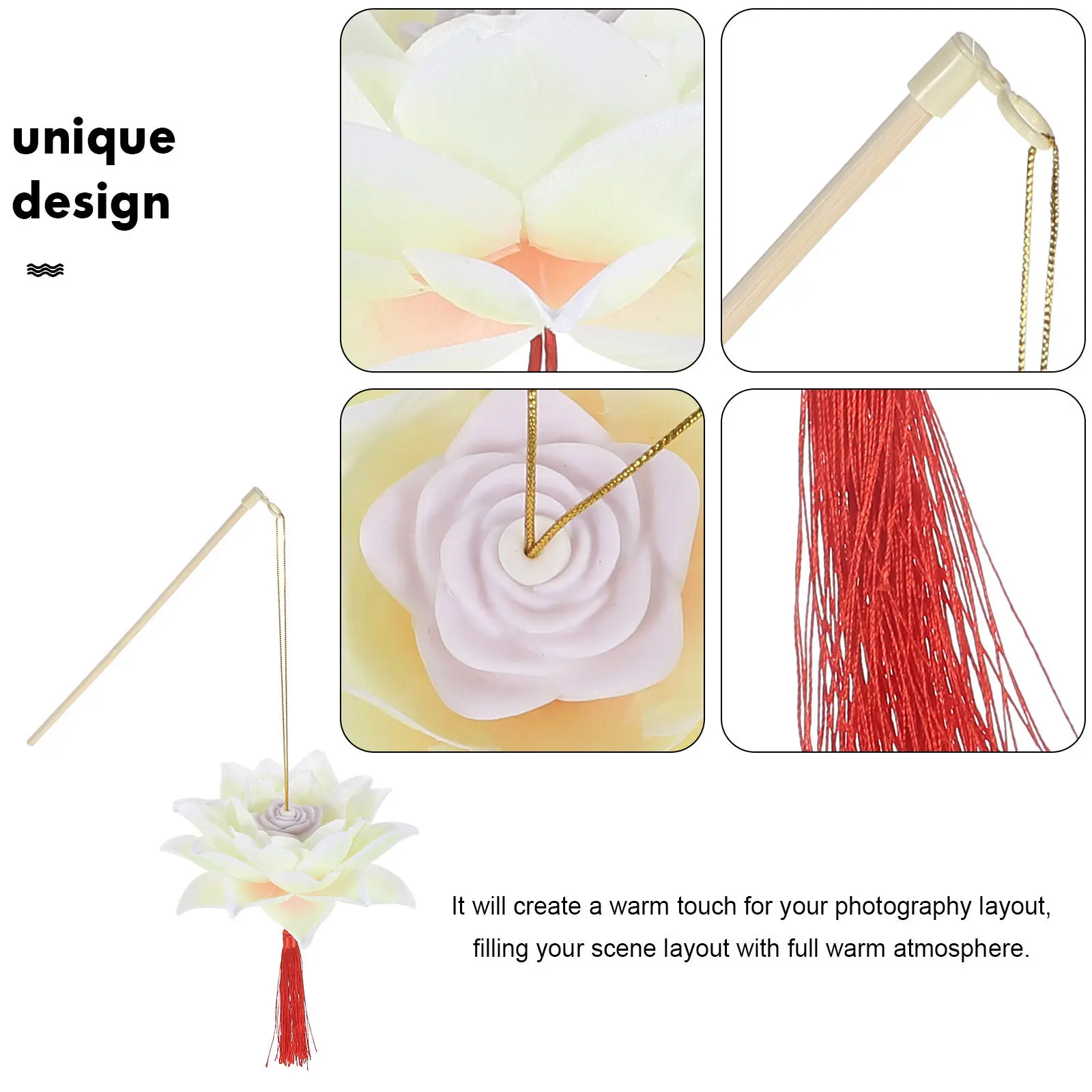 5pcs LED Handheld Flower Lights for Hanfu Photography, Wedding & Festival Decor – Portable Luminous Props