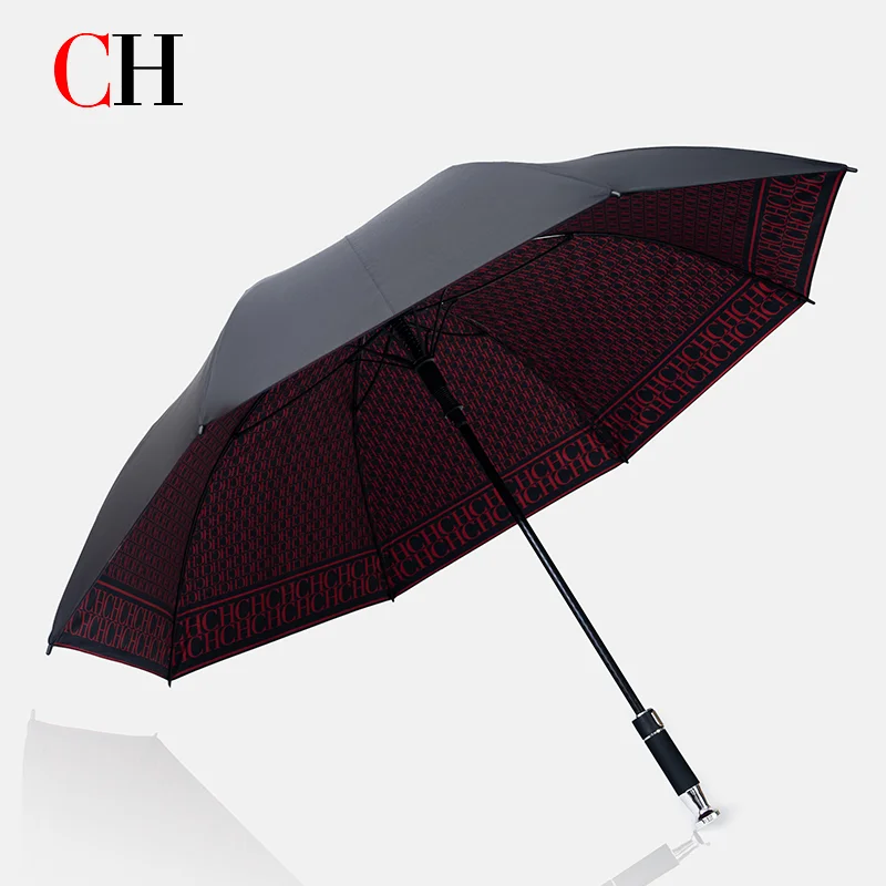 CH Reinforced Straight Handle Wind Proof Storm Resistant Umbrella Automatic Men's Women's Golf Umbrella