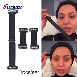 Facelift faixas de cabeça de cinto de alongamento com clipes reutilizáveis bandas de levantamento facial esticar cinta ajustável elástico para o cabelo