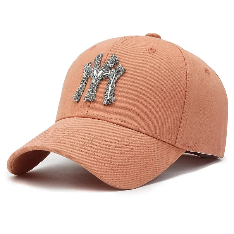 Casquette de Baseball en Coton Solide pour Homme et Femme, Chapeau de Soleil, Classique, Rétro, Lettres en Diamant, Réglable, dehors, Loisirs, Été