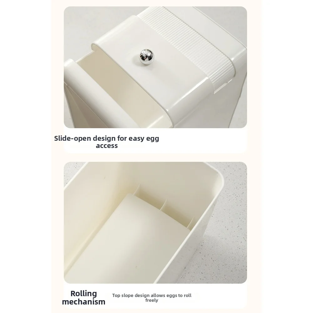 Rolling Kitchen Fridge Organizer Designed for Eggs Holds 30 Units Spacious Layout Compatible with Various Egg Sizes