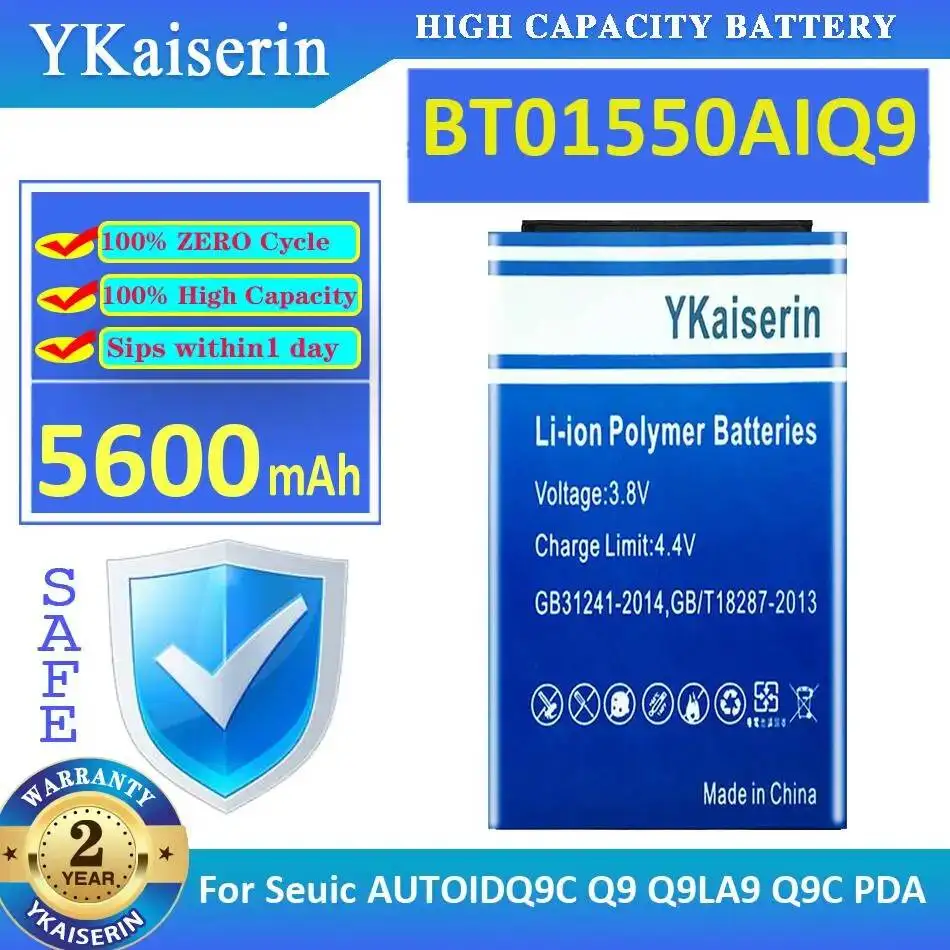 

Ручной аккумулятор PDA для Seuic AUTOIDQ9C Q9 Q9LA9 Q9C BT01550AIQ9, замена премиум-класса 5600 мАч