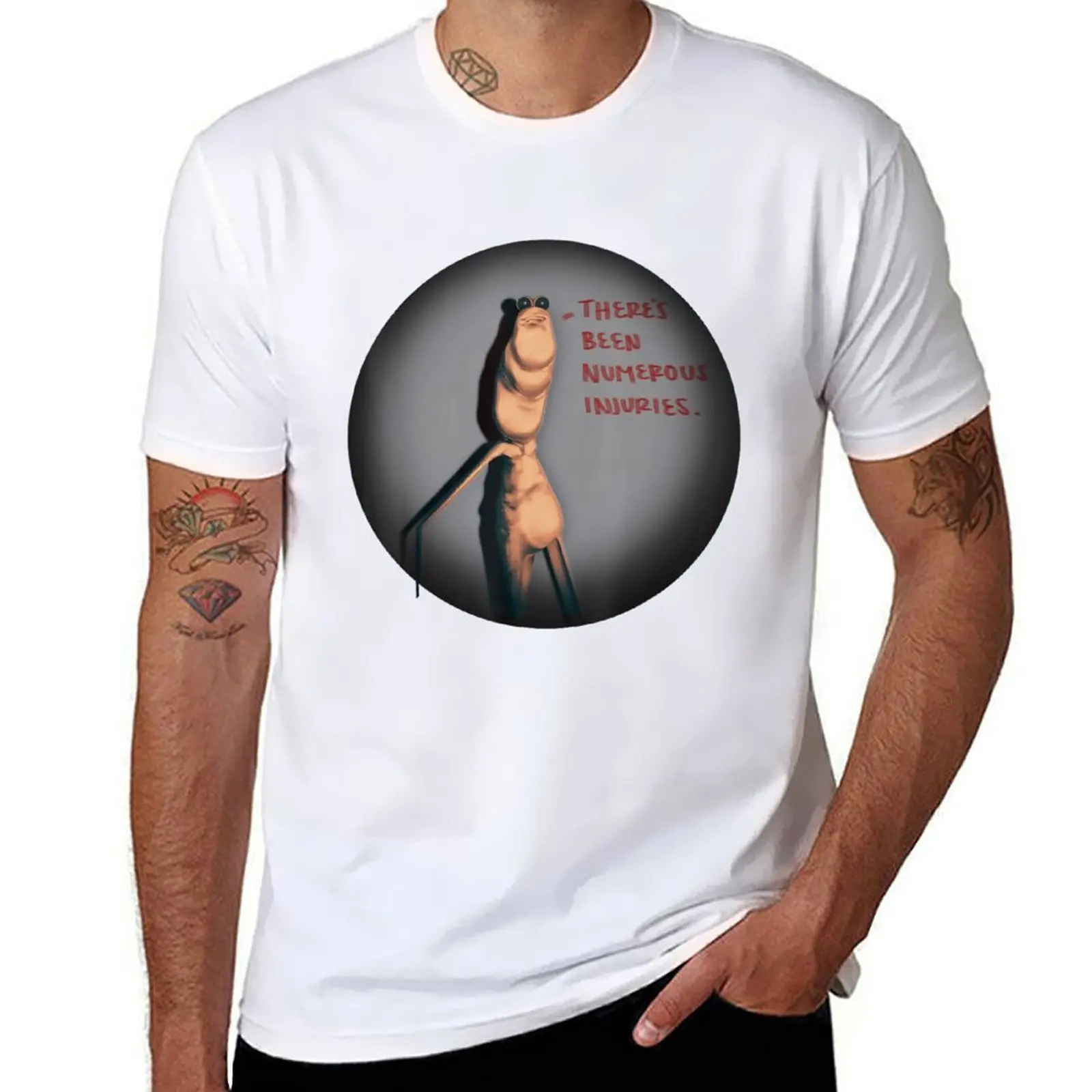 

Marcus The Worm Meme There Been Numerous Injuries T-Shirt anime tshirt man t shirt heavy cotton T-Shirt