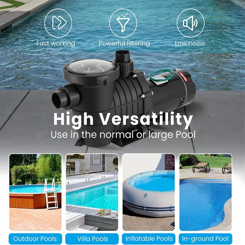 1.5HP Water Pump Aquarium Pool Pumps Circulation Pump Above In Ground Pool Pump Motor Hayward with Strainer