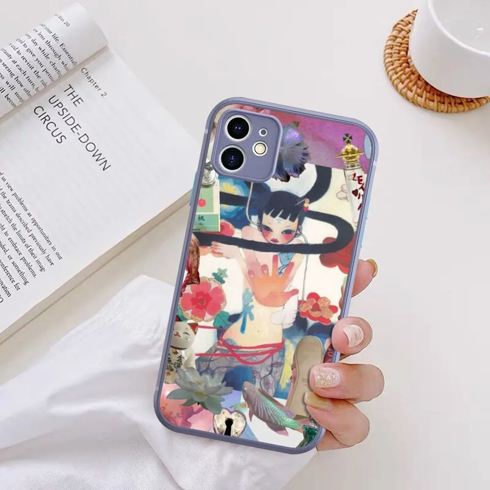 Amine Aya Takano Phone Case For iPhone 14 X XR XS 7 8 Plus 11 12 13 pro MAX 13mini Matte Shockproof Case