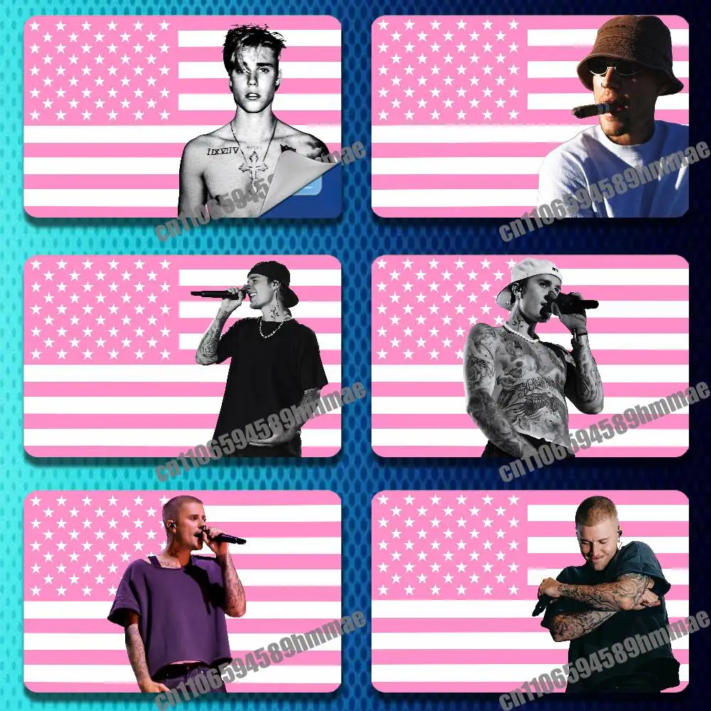 

For J-Justin B-Bieber Credit Bank Sticker Film Waterproof Protect Access Card Full Cover Skin ID