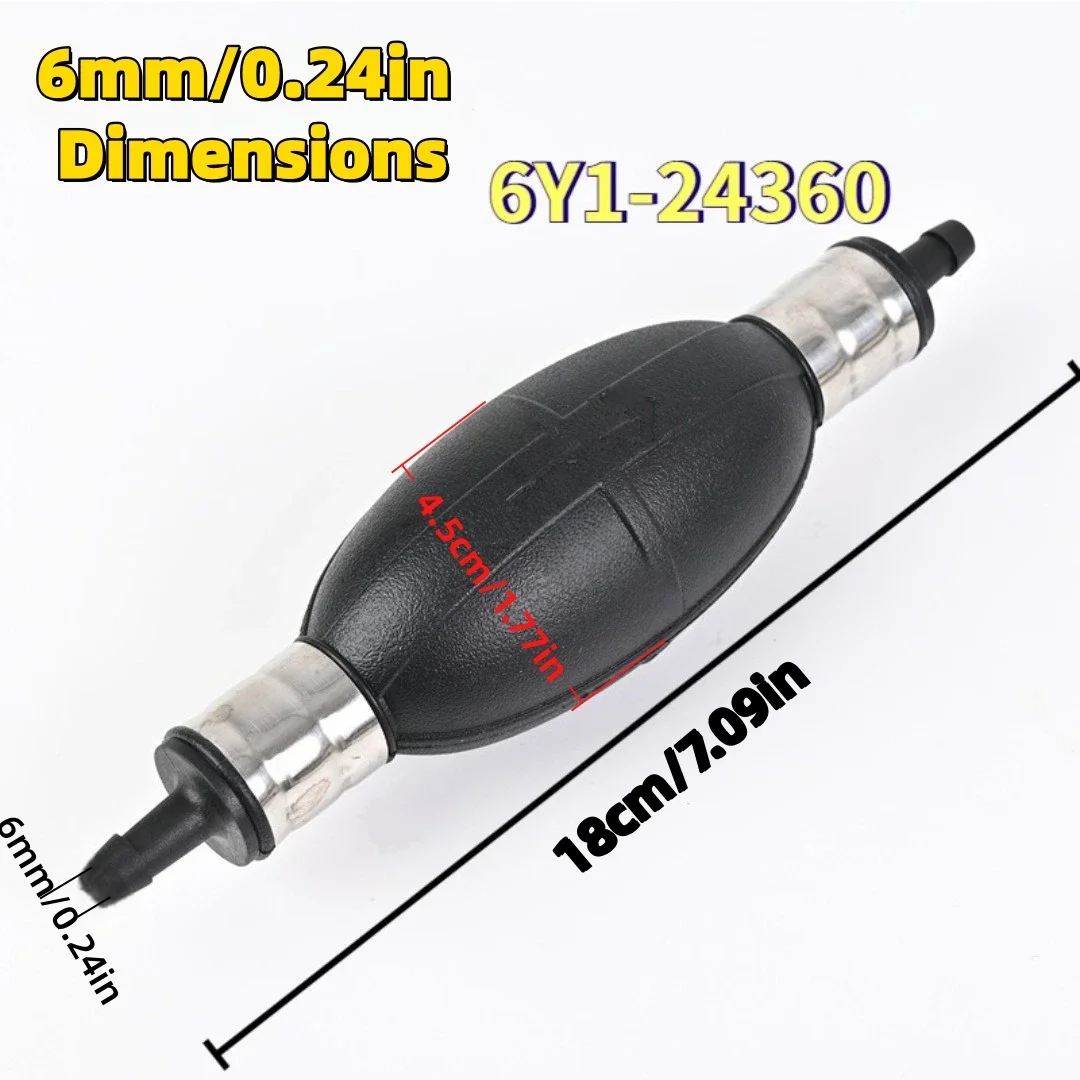 Outboard Fuel Primer Bulb Hand Pump, 6mm 8mm Fuel Line Primer Pump for Inflatable Boat Motor
