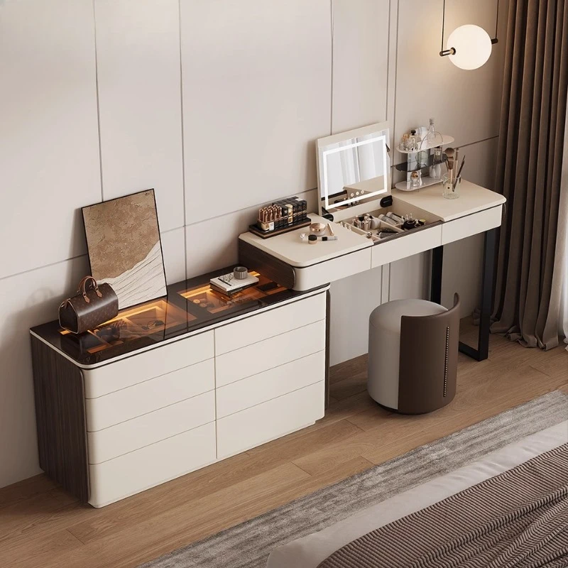 

Telescoping makeup vanity table with flip mirror Bedroom dressing table Storage locker tocador maquillaje girl home furniture