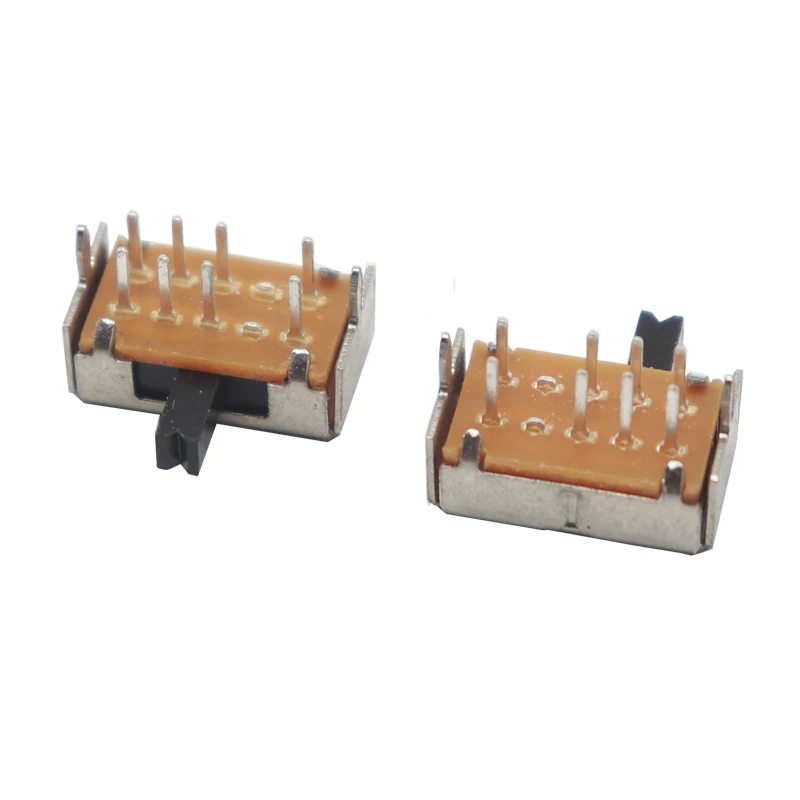 【50-10PCS】SK-23D07 2P3T 8Pin Handle High 4mm 3Position DP3T Miniature Slide Switch Side Adjustment SK23D07 VG4