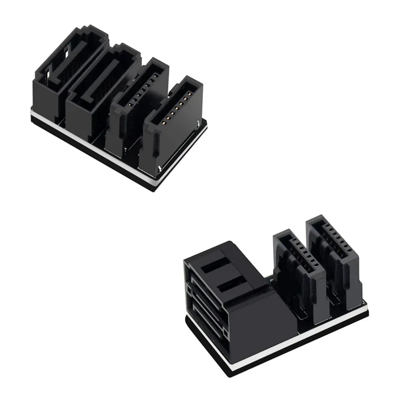 

1Pcs Double SATA 7Pin Female To Double 7Pin Male Angled Adapter Mainboard SATA Adapter For Desktops SSD HDD