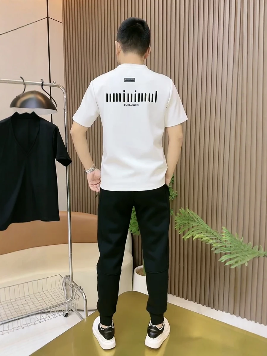 

Новая мужская модная повседневная футболка с коротким рукавом и надписью, американский стиль, круглый вырез, мягкая, удобная, стандартный крой, весна 2026