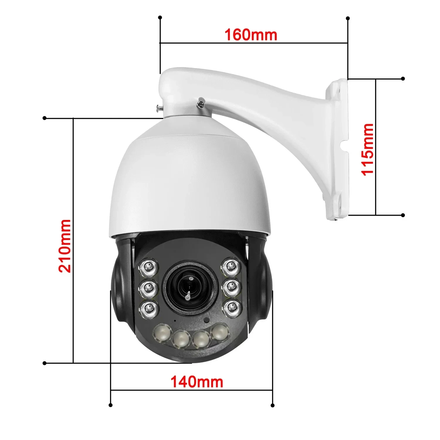 Laser Metal Auto Tracking 8MP 4K 30fps 60X Optical Zoom 360° Audio Outdoor ONVIF POE PTZ Speed Dome Surveillance CCTV Camera