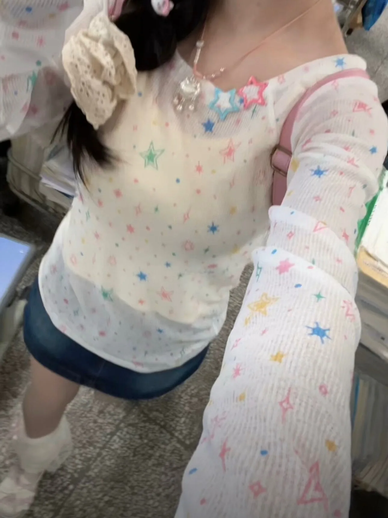 

Print O-Neck See Through T-Shirt Slim White Sleeveless Tops Women Spring Summer Korean Style Long Sleeve Pullovers