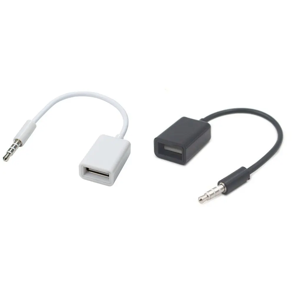 Portable USB To 3.5mm Car Aux To USB USB Adapter Cable Car Accessories Converter Car Audio Cable Flash Drive Port
