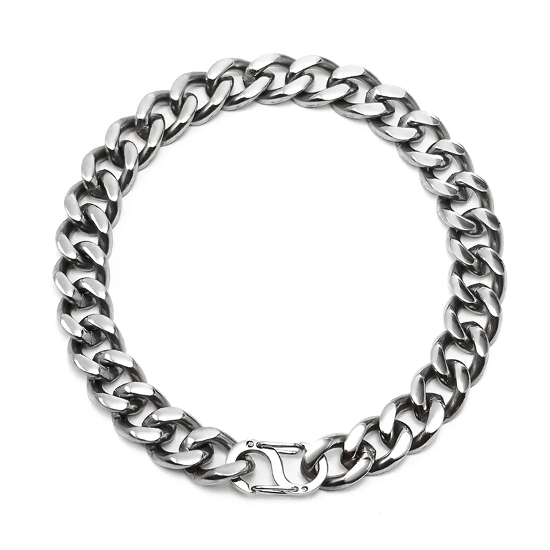 New Pure Titanium Necklace Bracelet for Men 10.5mm Hand Polished Cuban Chains Anti Allergic and Non Oxidative Hip Hop Necklaces