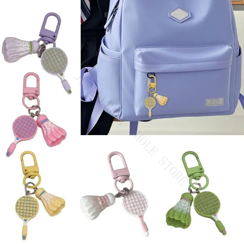 R7UF Playful Sports Theme Resin Keyring Student Gift Cheerful Design Positive