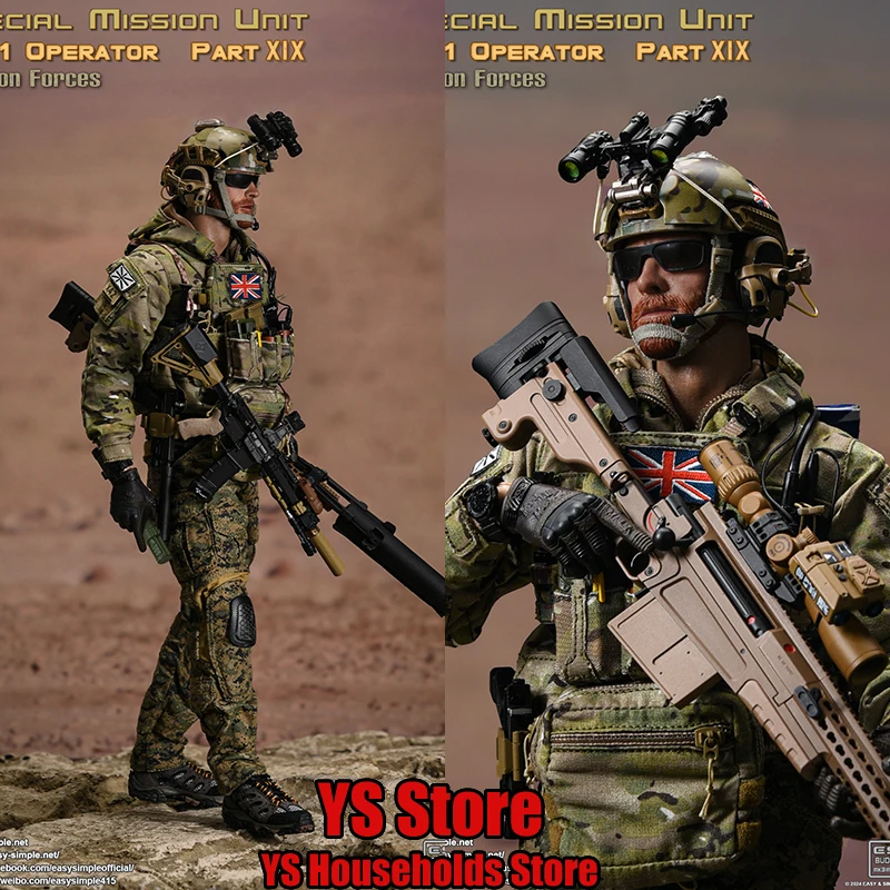 

EASY&SIMPLE ES 26065RB 1/6 British Special Unit Mission Operator Forces Camfoulage Cloth Man Action Figure 12" Soldier Collects