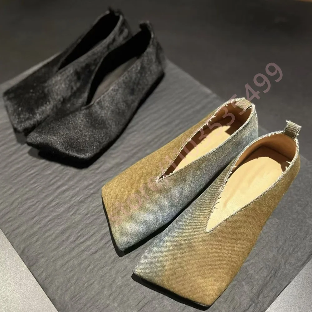 

2026 Summer Retro Square Toe Flat Shoes Women Shallow Comfortable Slip On Loafers Casual Daily Footwear