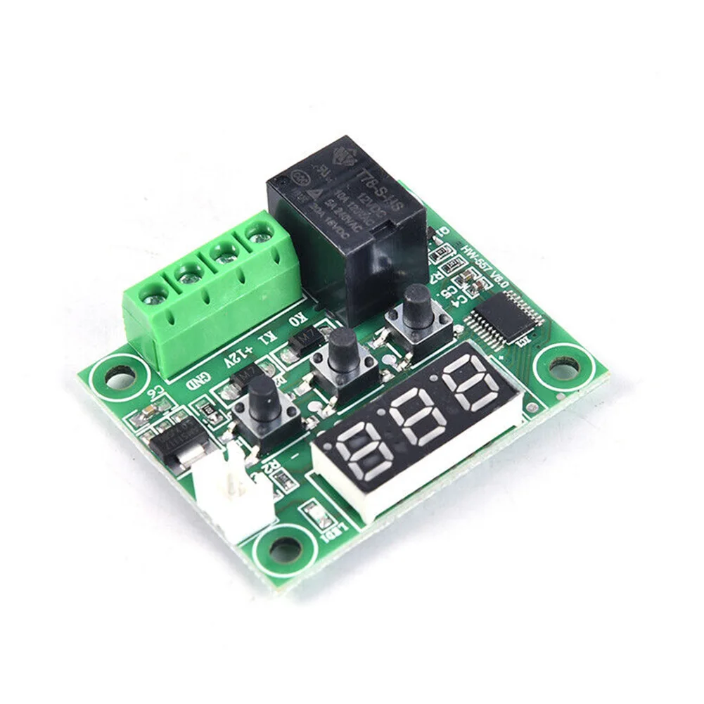 12V Thermostat Control Module for W1209 Boards - ON/OFF Temperature Switch with Programmable Parameters P0 Through P6