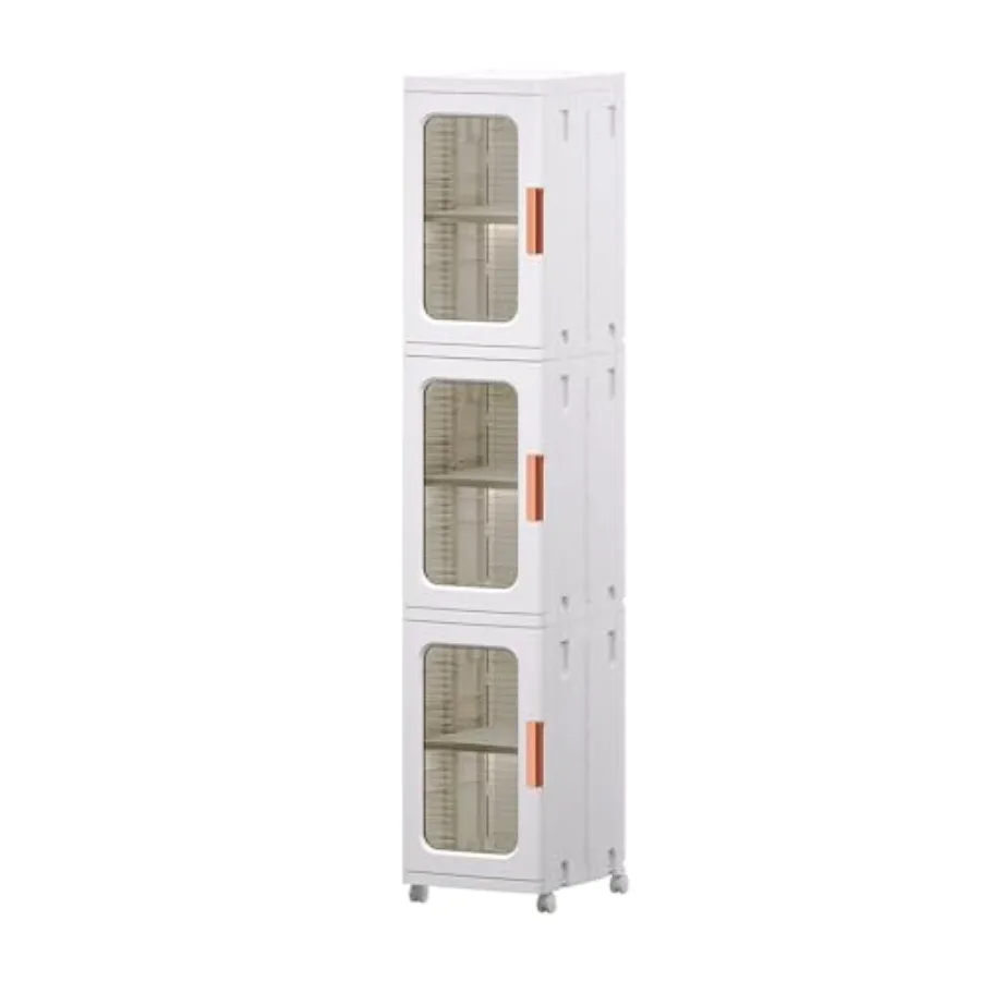 

Narrow Tall Skinny Bathroom Kitchen Cabinet with Doors Shelves and Adjustable Shelf Toilet Paper Storage Linen Closet 3 Layer W
