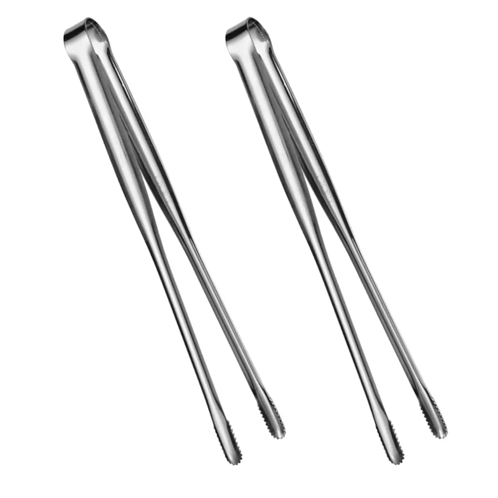 

2pcs Stainless Steel BBQ Tongs Heat Resistant Lightweight Kitchen Outdoor Picnic Camping Grill Food Serving Tool Barbecue