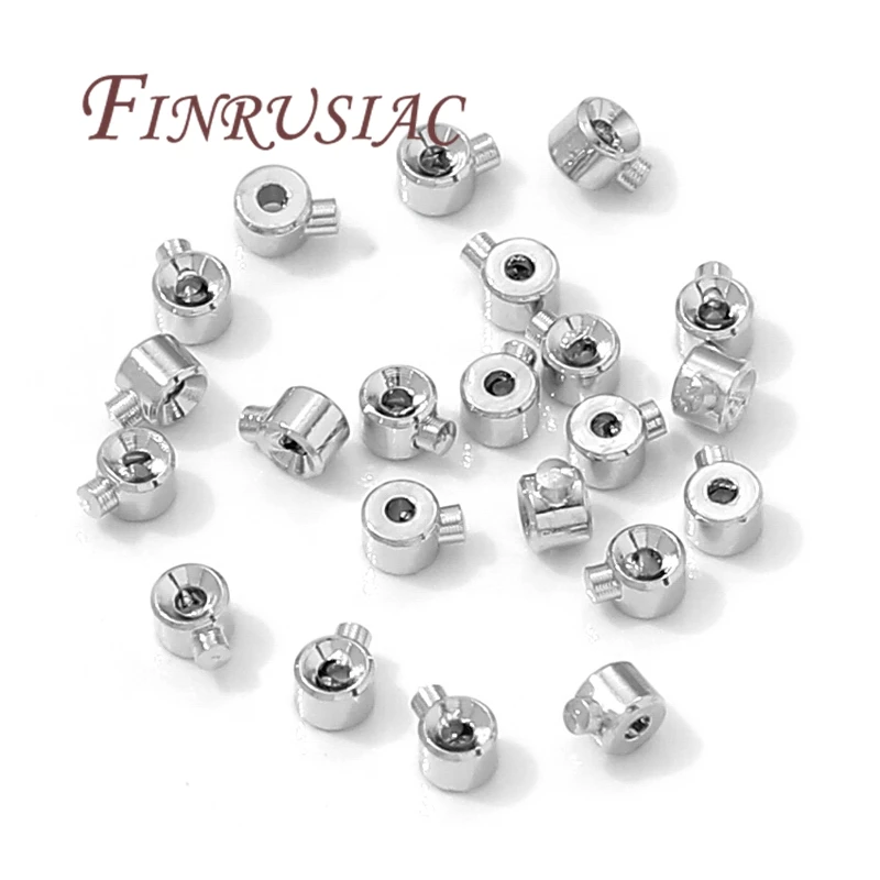10/20 Stück 18 Karat vergoldete Quetschenden, silberne Quetschperlen, runde Crimp-Endperlen, DIY-Schmuckherstellungszubehör – Detail 21