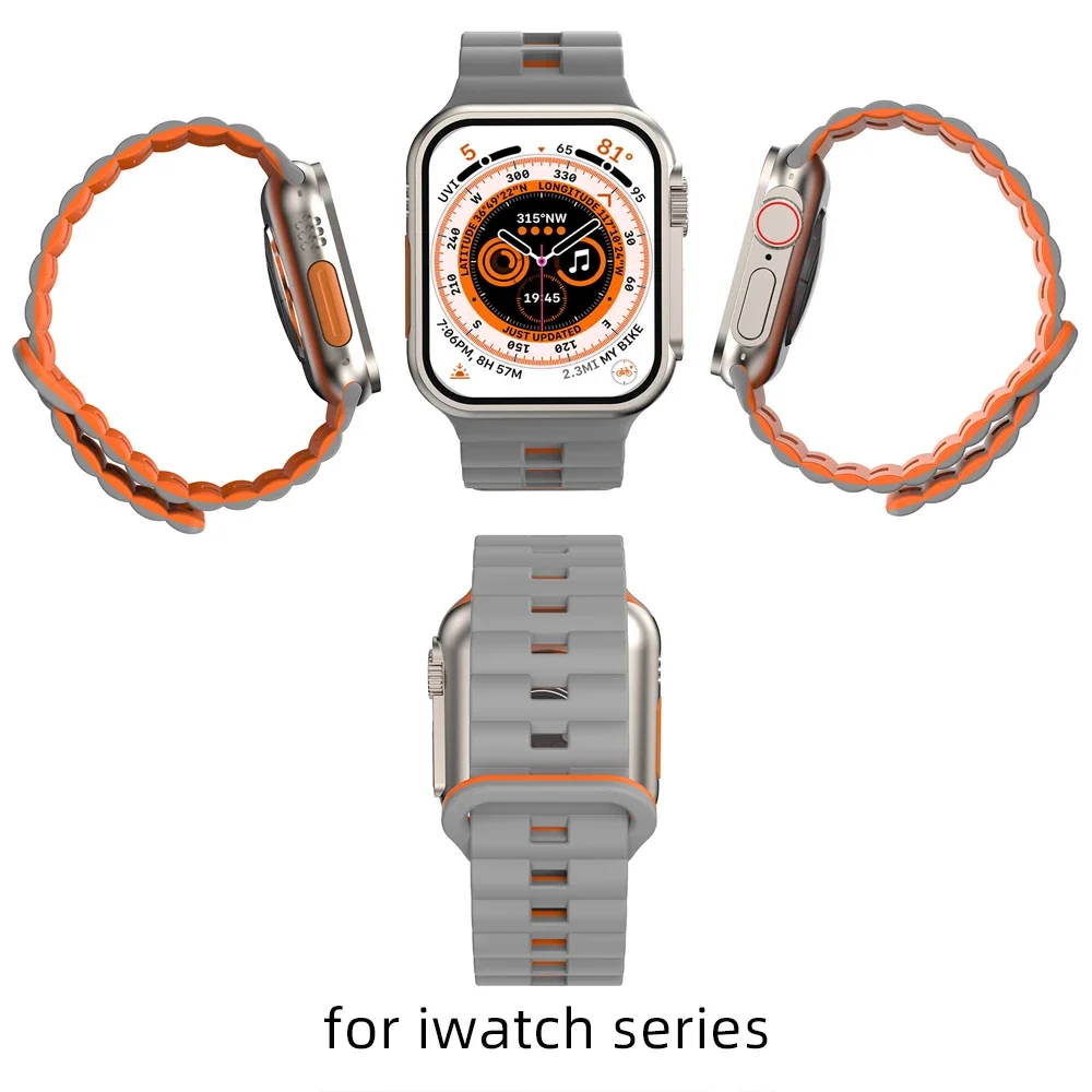 Correa magnética para HK8 Pro Max, pulsera de silicona de 44mm, 45mm, 49mm y 42mm para DT7 DT8 Ultra Max ZD8 W59 Watch HK9 Ultra2 Max, nueva