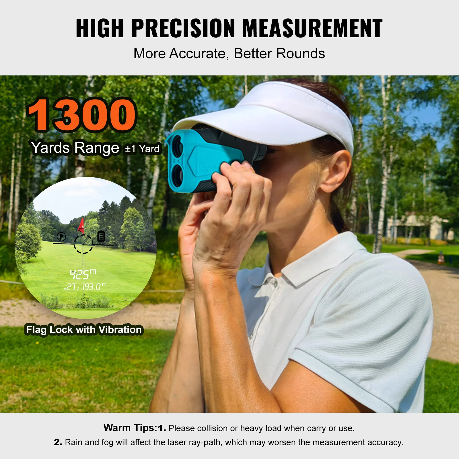 SucceBuy Golf Rangefinder 900/1300 ياردة ليزر جولف الصيد المدى مكتشف 6X التكبير قياس المسافة ملحقات الغولف #3