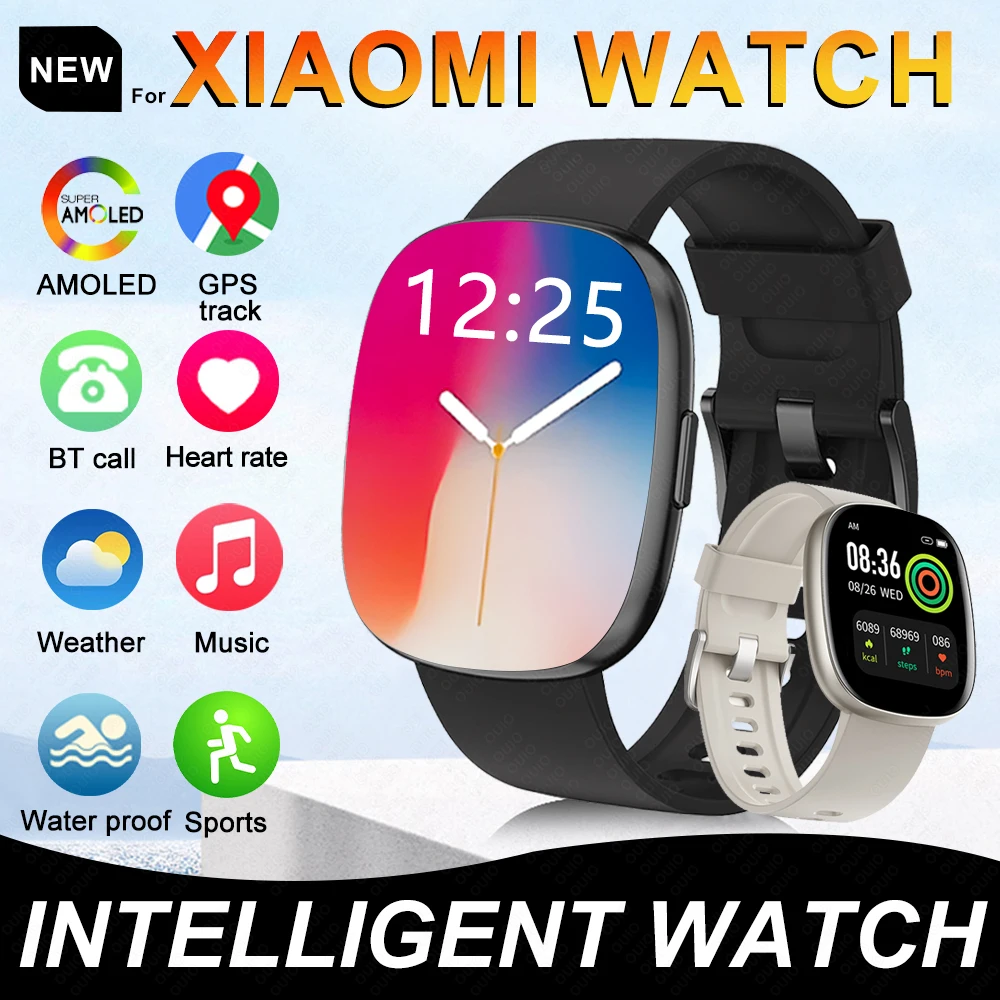 For Huawei Xiaomi Smart Watch Men Women 1.83-Inch HD AMOLED Full Touch Screen IP68 Waterproof Bluetooth Call SmartWatch 2025 New