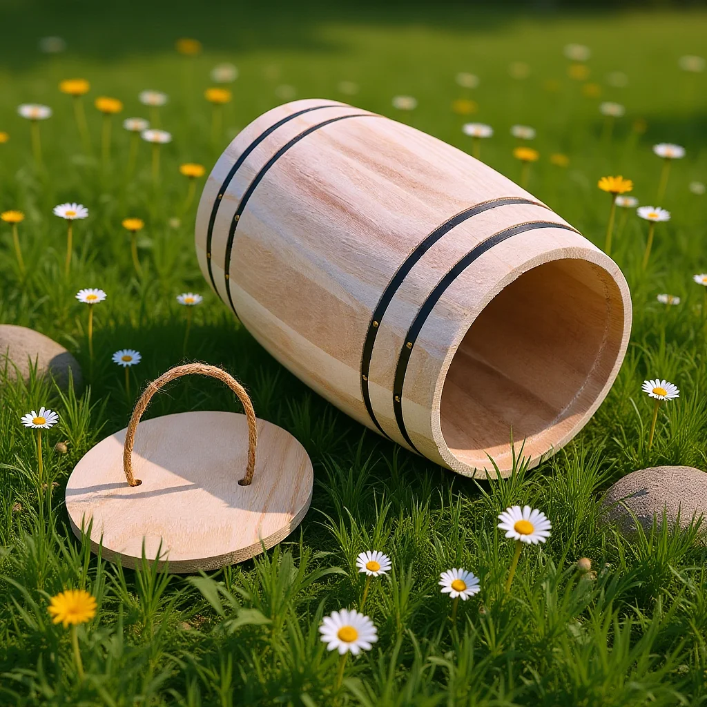 

1Pcs Wooden Barrel Pen Container Desk Organizer Small Wood Color Holder for Coffee Beans Tea Office Home Decoration